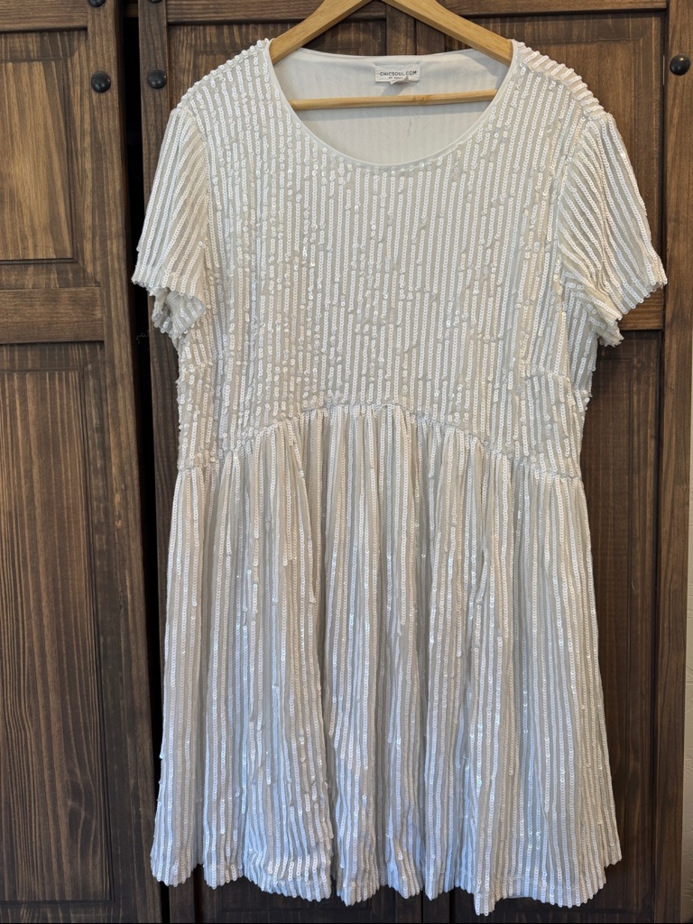 Chic Soul Sequined Short-Sleeve Party Dress